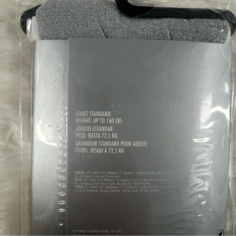 Silver shimmer Footless Tights for Adults NEW one size fits most costume
